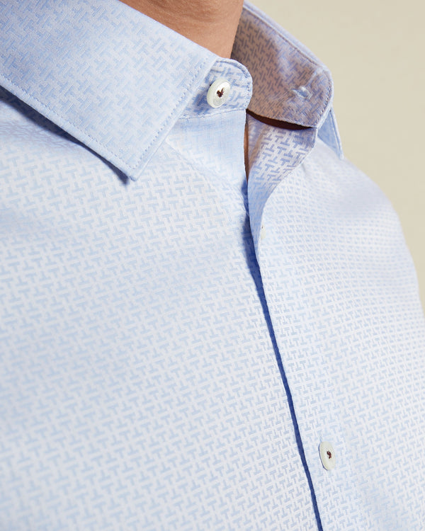 NEVERR-Shirts-Dern Fit Jacquard Shirt- Ted Baker Romania